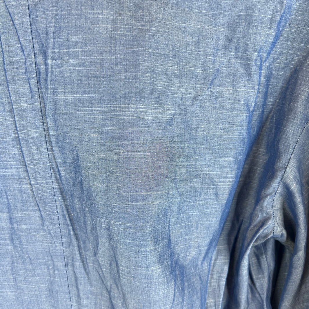 Chanel Blue Button Up Thin Blazer Jacket