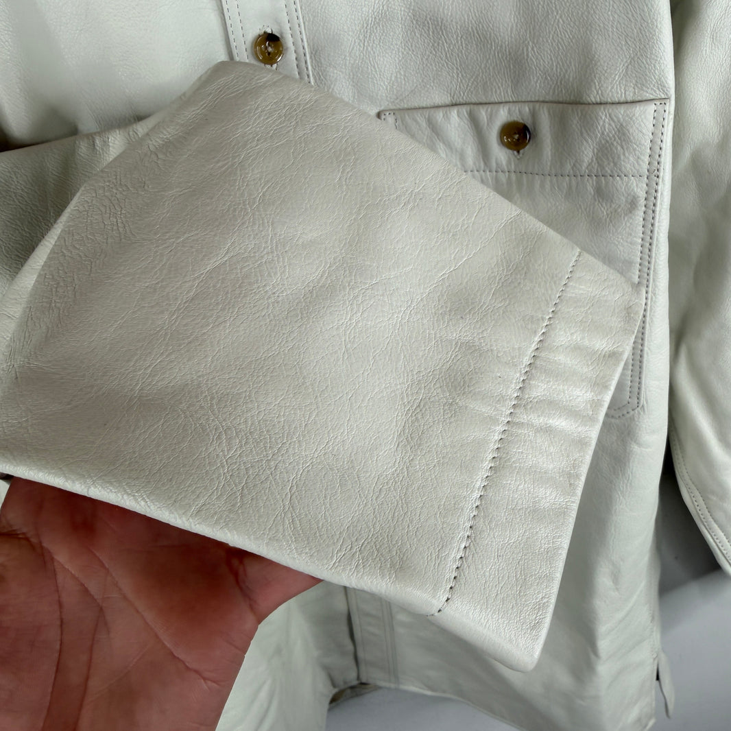 Lemaire Leather Button Up Over Shirt