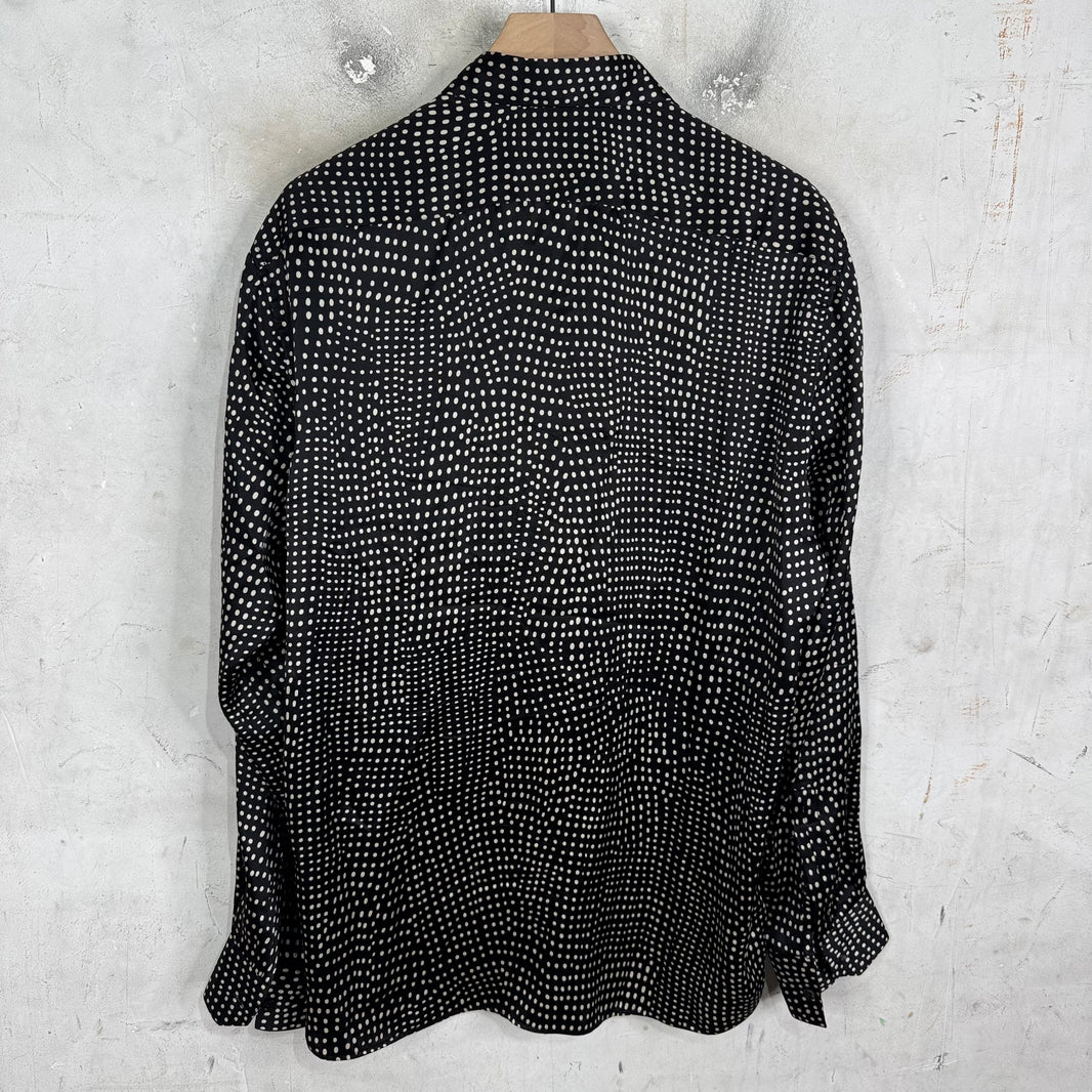 Saint Laurent Black Dotted Silk L/S Shirt