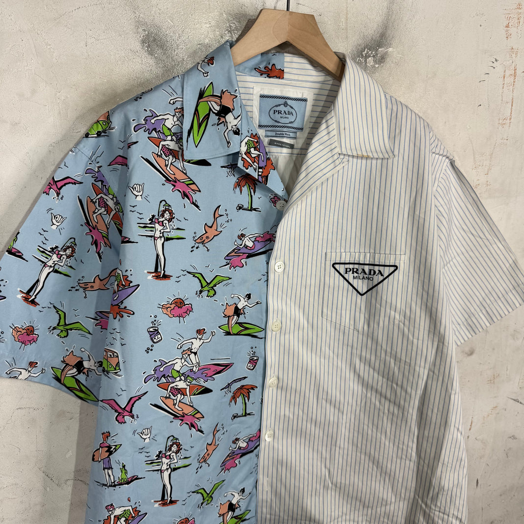 Prada Beach Stripe Double Match Shirt