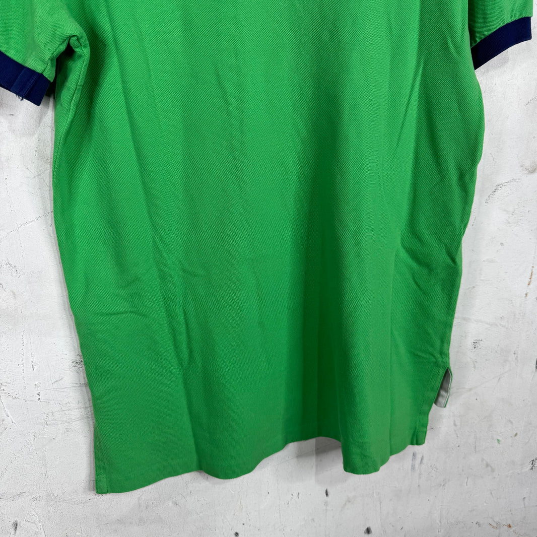 Ralph Lauren Green Blue Diagnal Strip Big Pony Polo