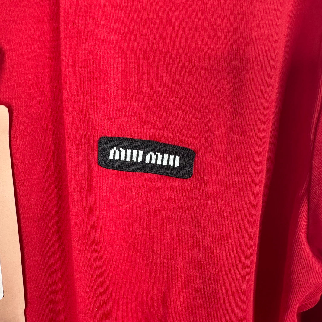 Miu Miu Red Thin Longsleeve Polo