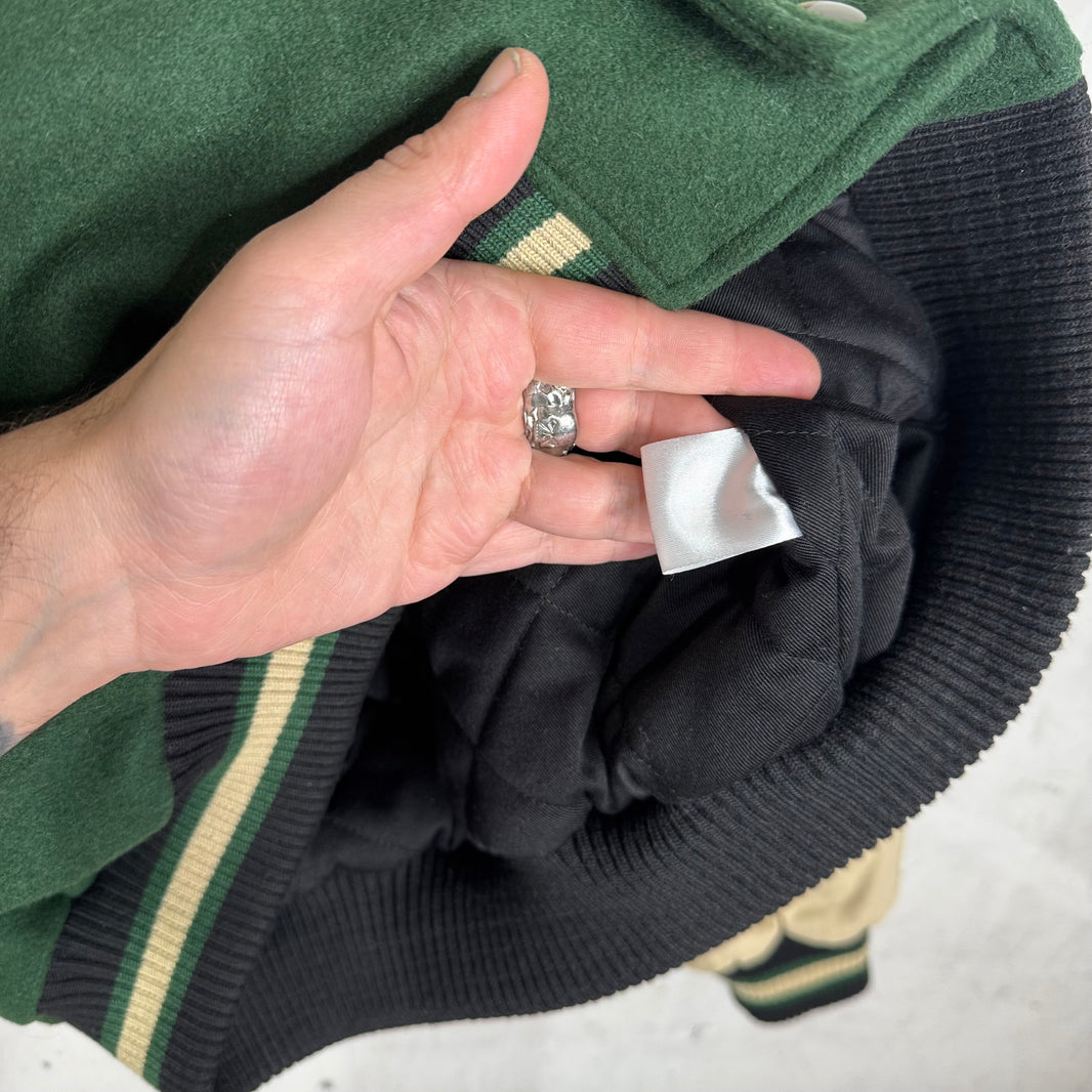 Denim Tears x Stussy Green Varsity Jacket