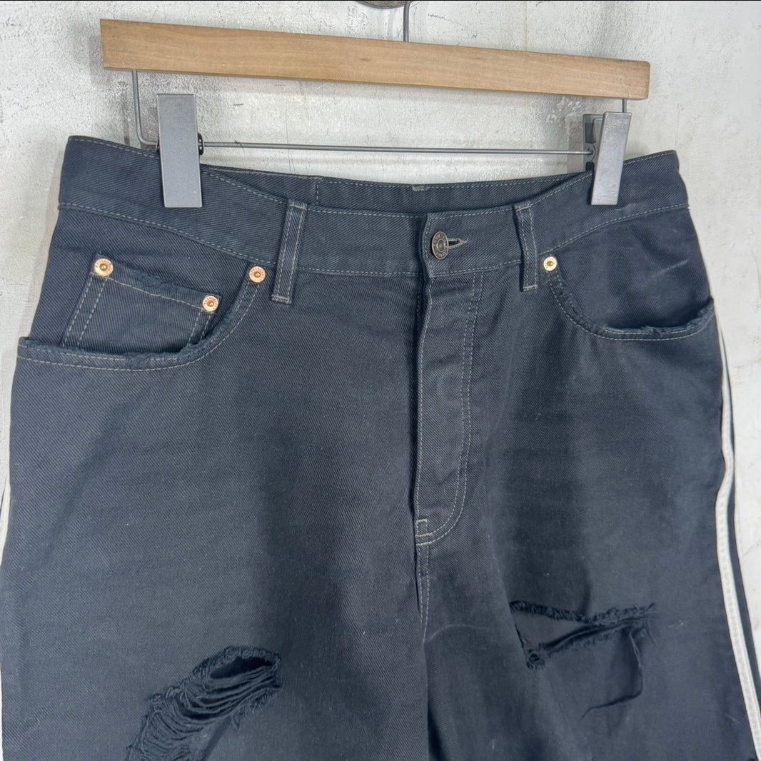 Balenciaga x Adidas Distressed Striped Shorts
