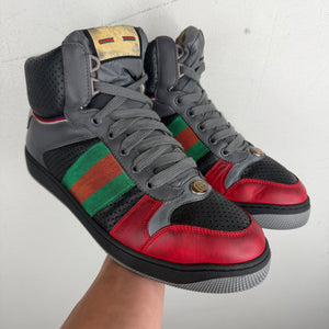 Gucci Distressed Hi-Top Screener Sneakers