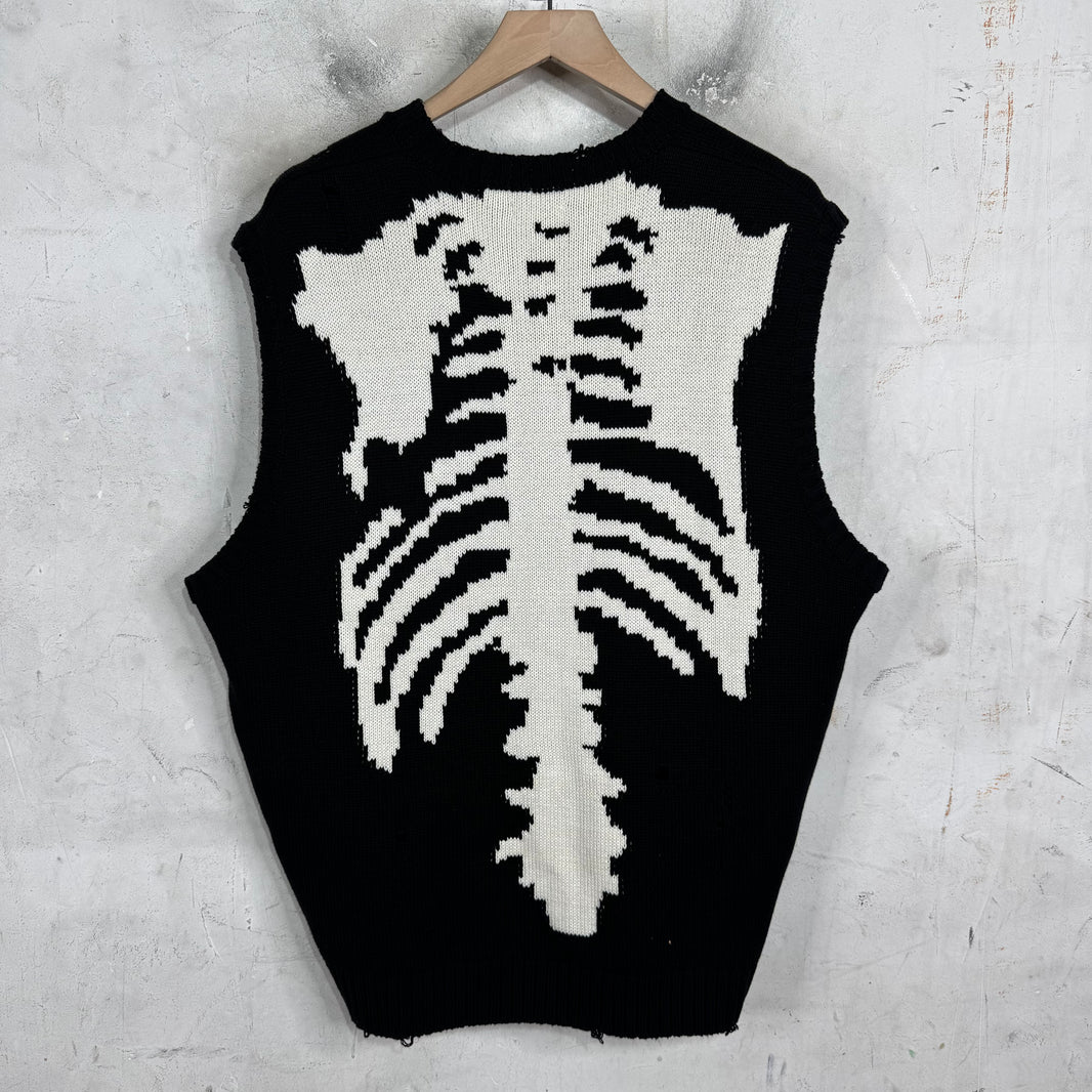 Kapital 5G Distressed Bones Sweater Vest