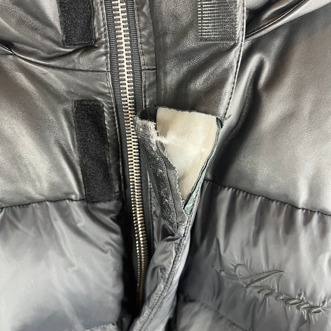 Amiri Faux Leather Puffer Zip Jacket