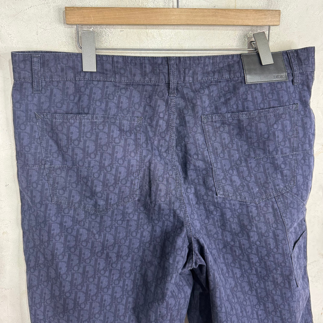 Dior Navy Oblique Double Knee Shorts