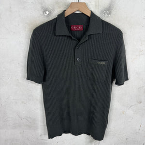 Gucci Ribbed Wool Knit Polo