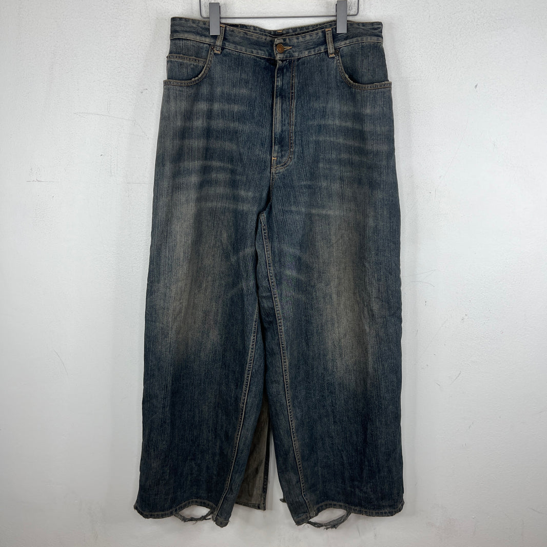 Balenciaga Blue Washed Apron Jeans