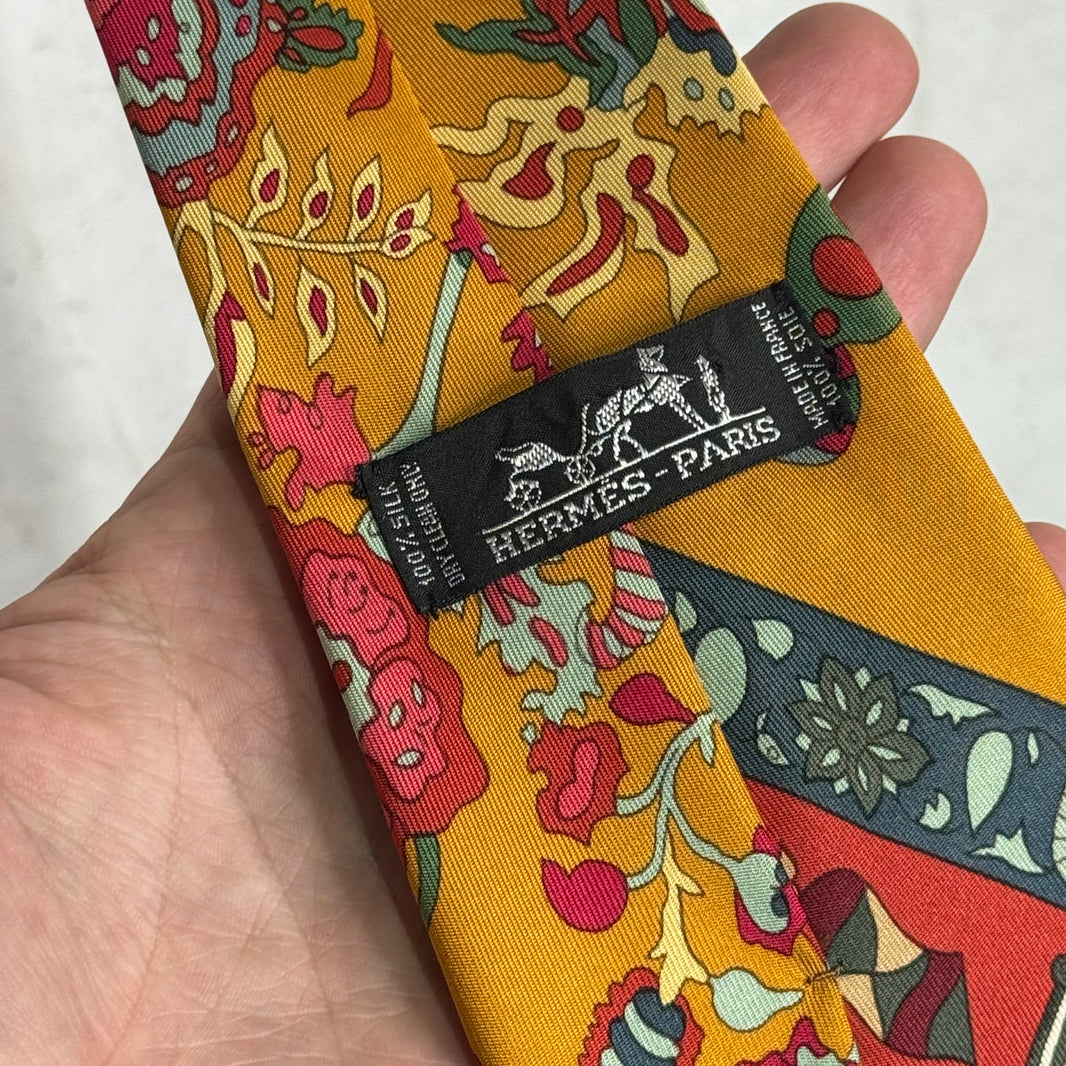 Hermes Art Deco Silk Tie