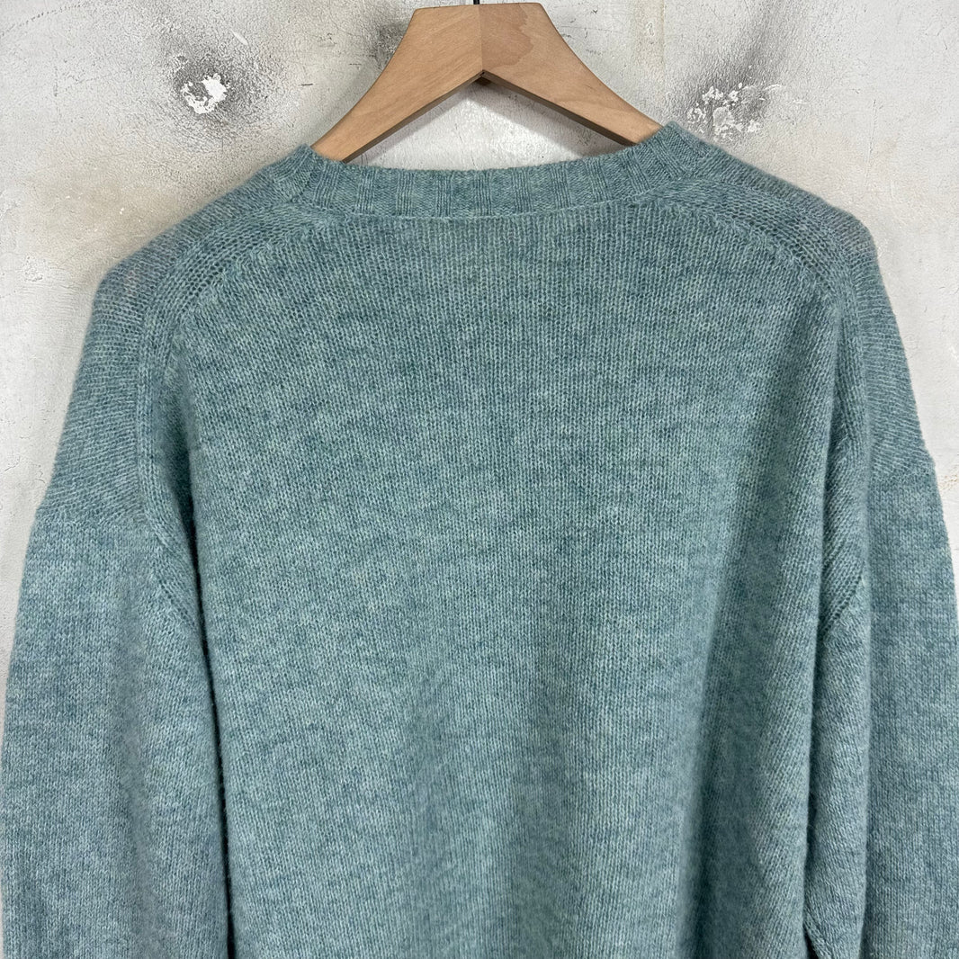 Auralee Wool/Mohair Blue Knit Sweater