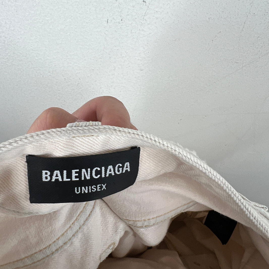 Balenciaga White Denim Convertible Cargo Pants