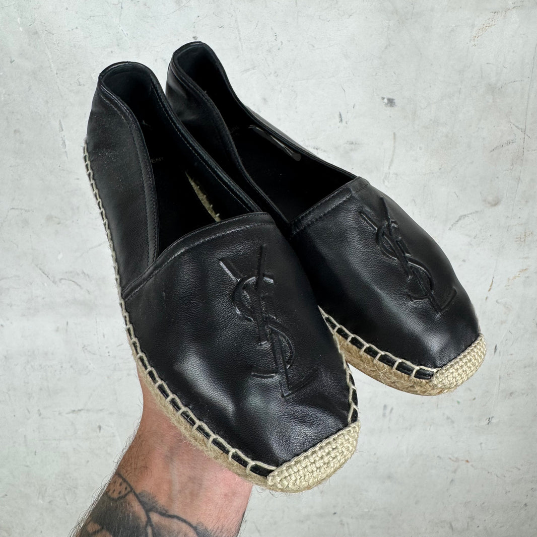 Saint Laurent Leather Logo Espadrilles