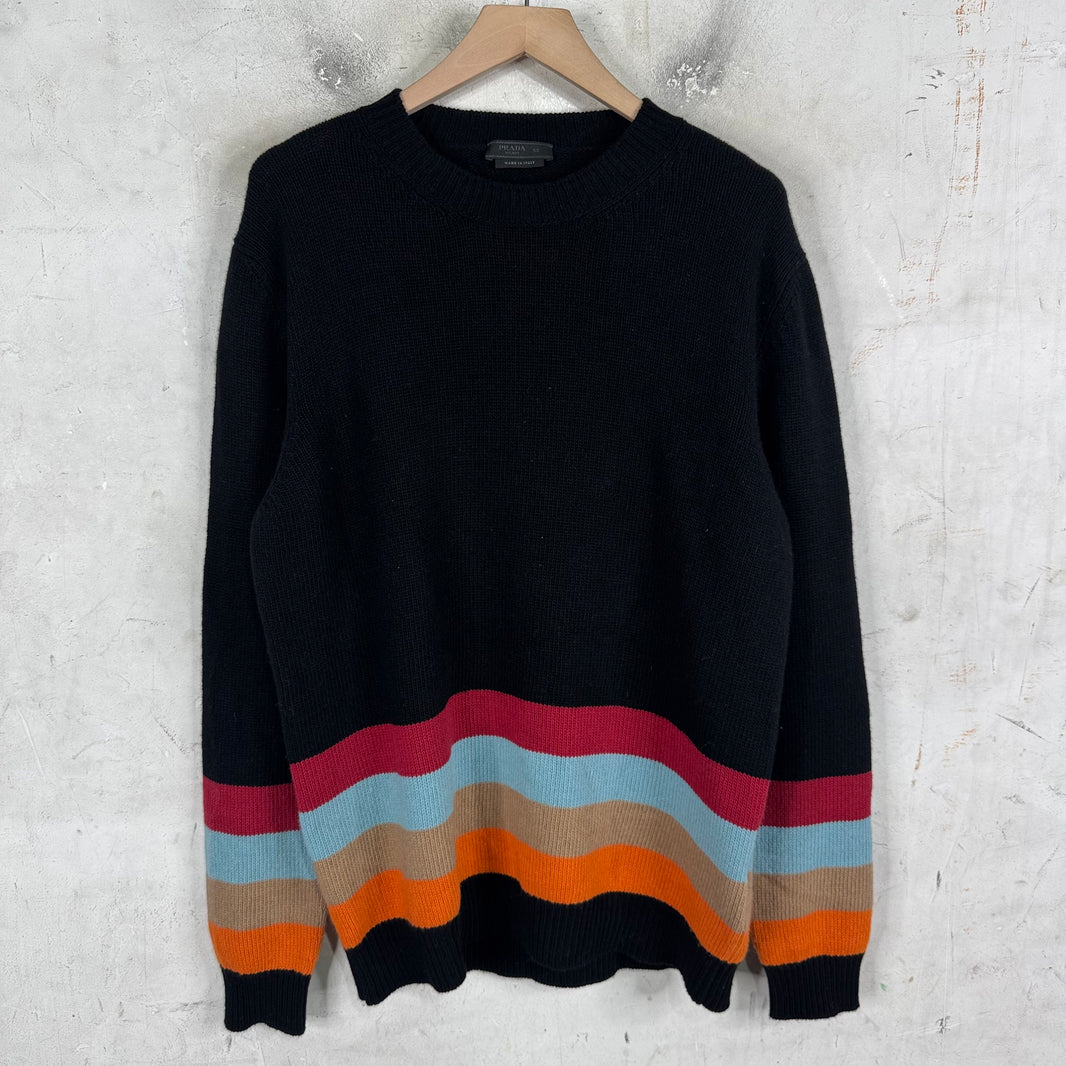 Prada 22' Raf Striped Wool Sweater