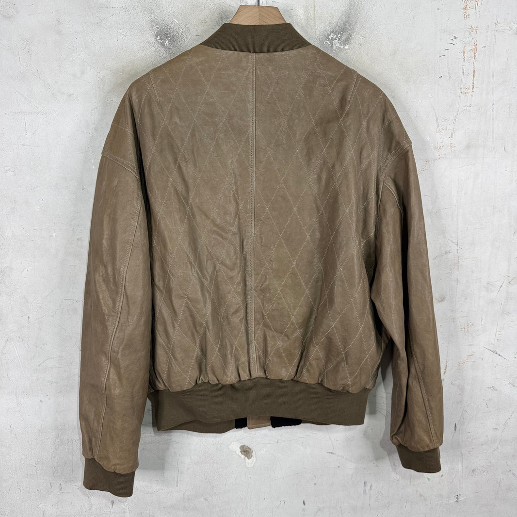 Margiela Diamond Quilted Leather Bomber