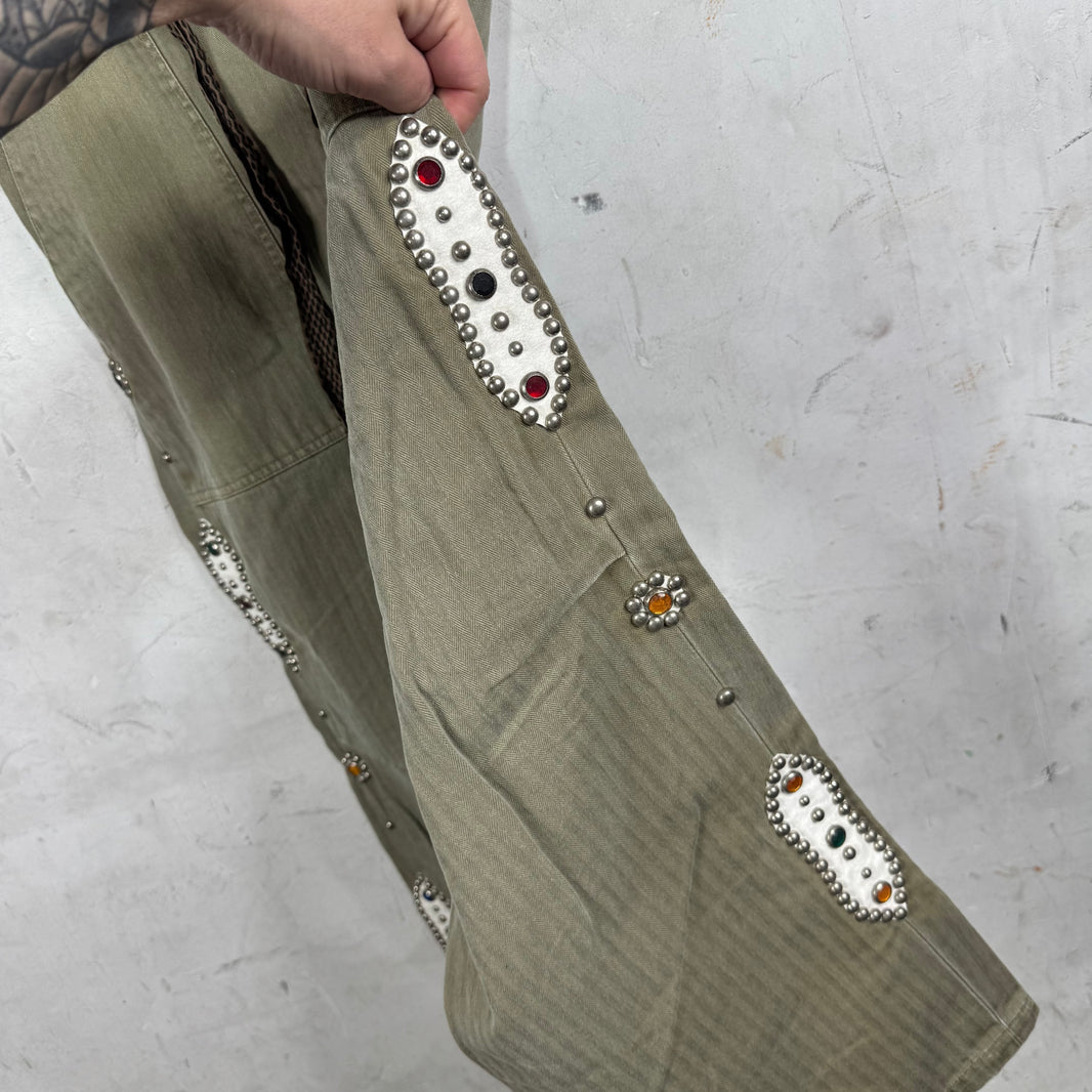Kapital Rhinestone Herringbone Pants