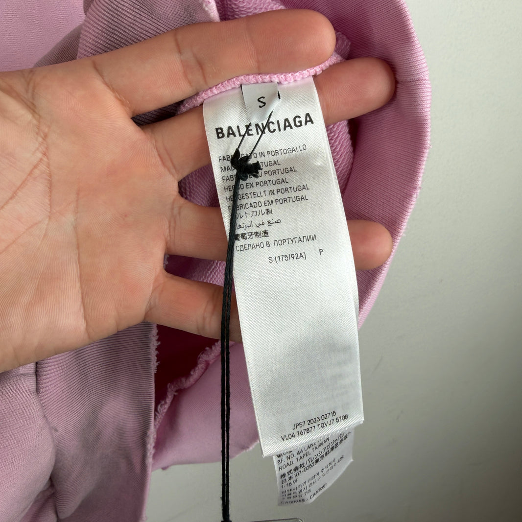 Balenciaga Pink Gothic Type Hoodie