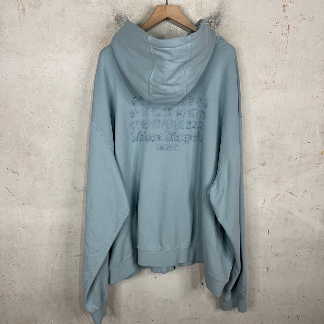 Margiela Embroidered Logo Heavy Zip Hoodie