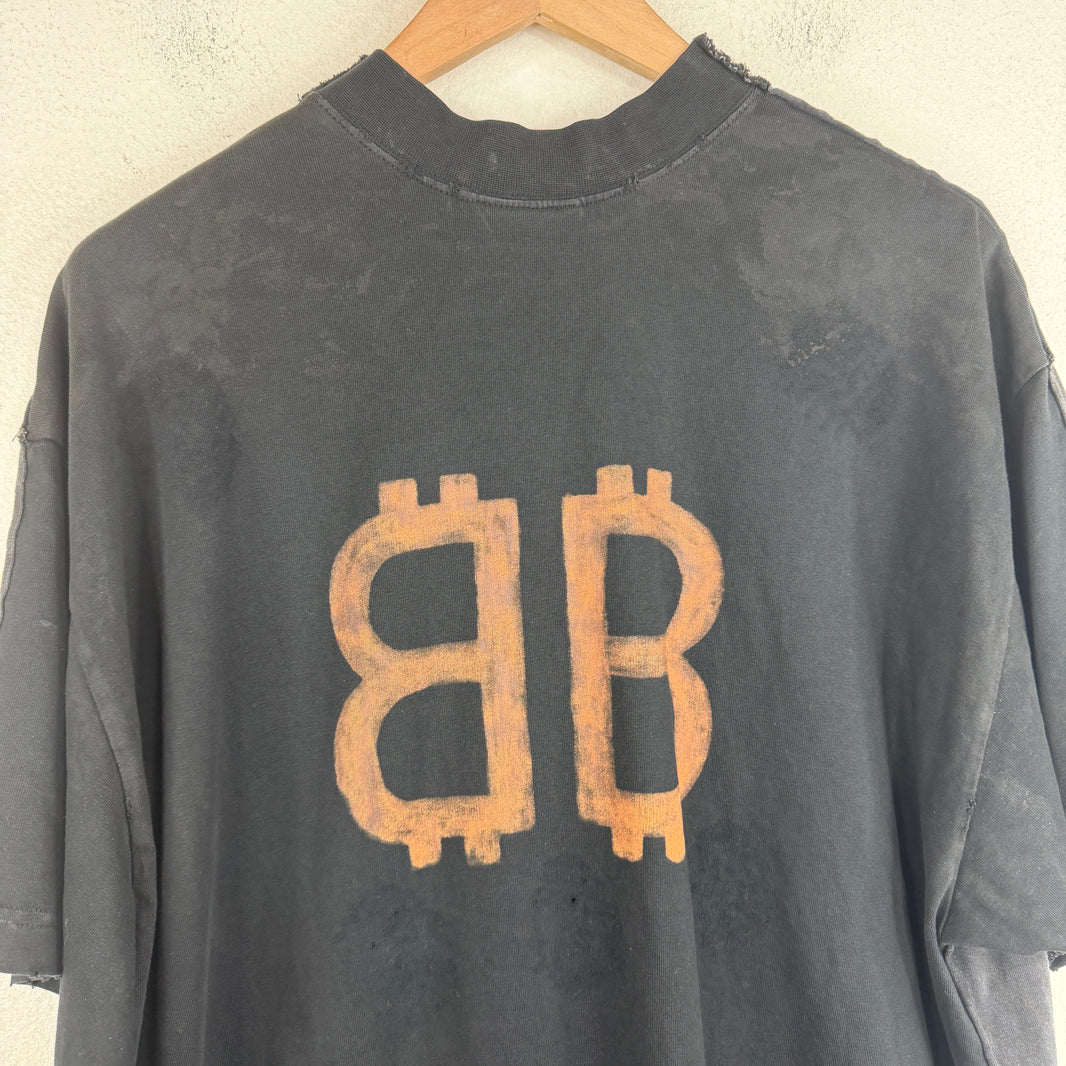 Balenciaga Distressed Paris Moon T-Shirt