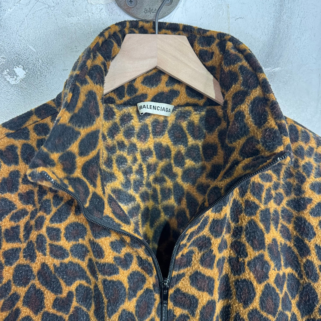 Balenciaga Cheetah Print Fleece Jacket