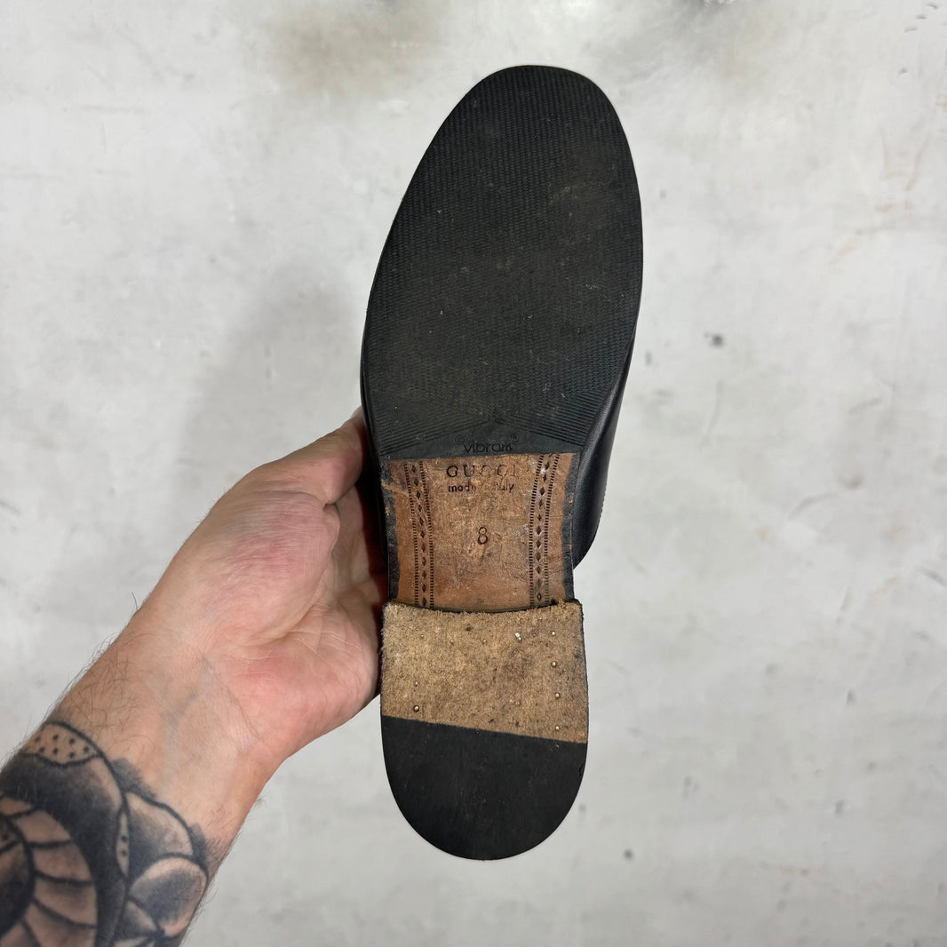 Gucci Black Horse-Bit Mules