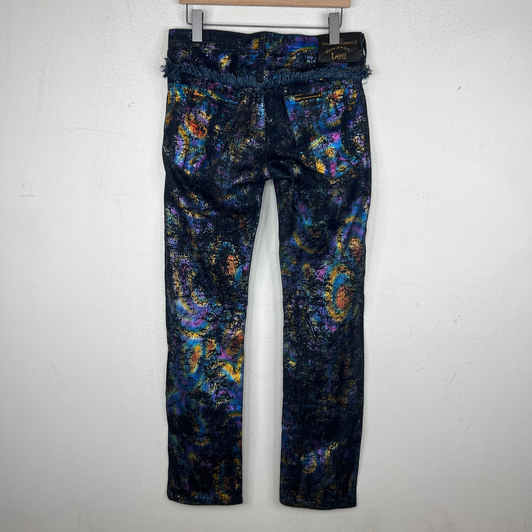 Vivienne Westwood Lee Cracked Painted Denim Jeans