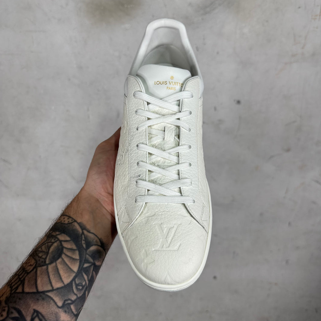 Louis Vuitton White Leather Monogram Luxemburg Sneakers