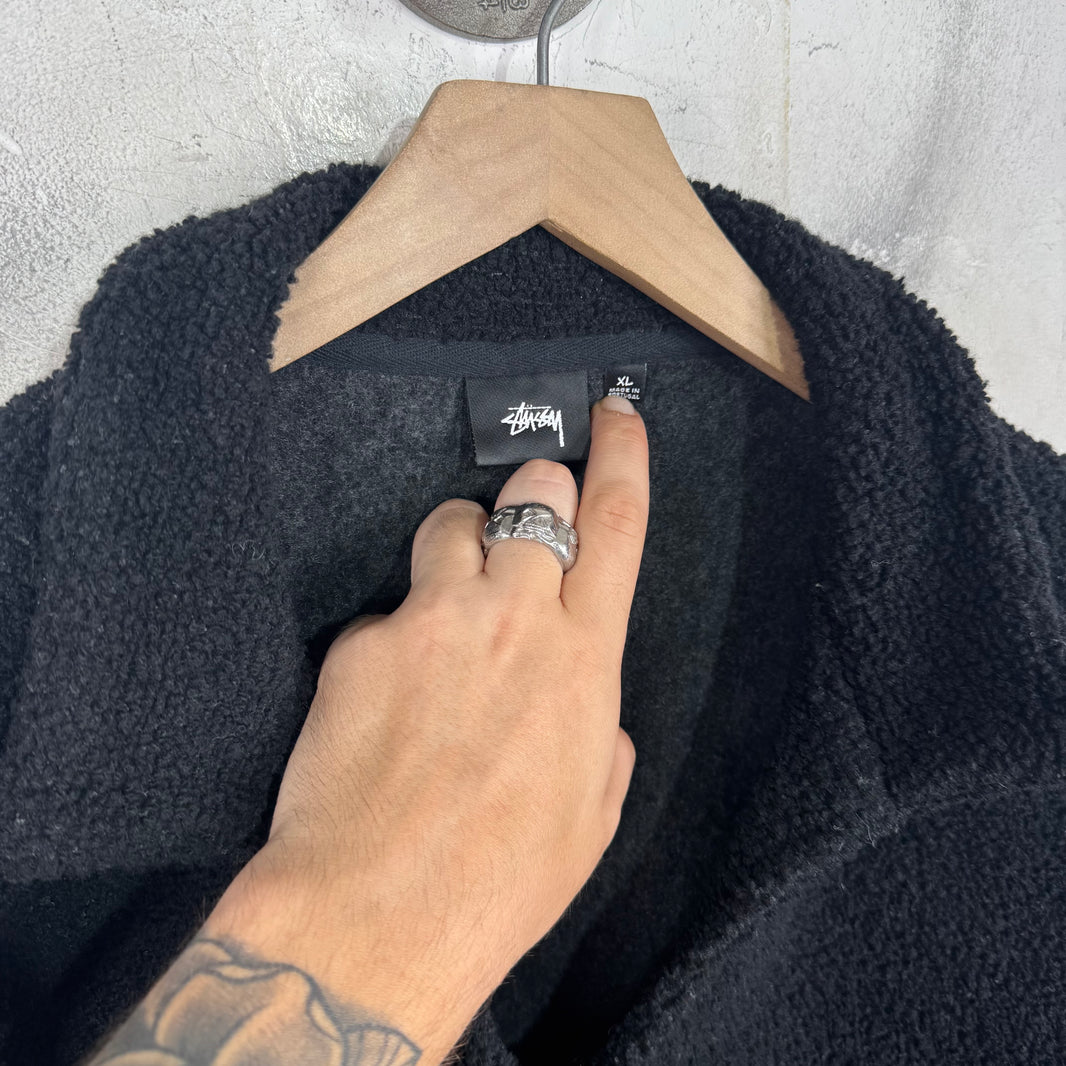 Stussy Black Cowboy Fleece Pullover