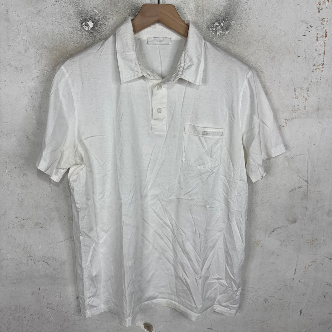 Prada White Polo Shirt