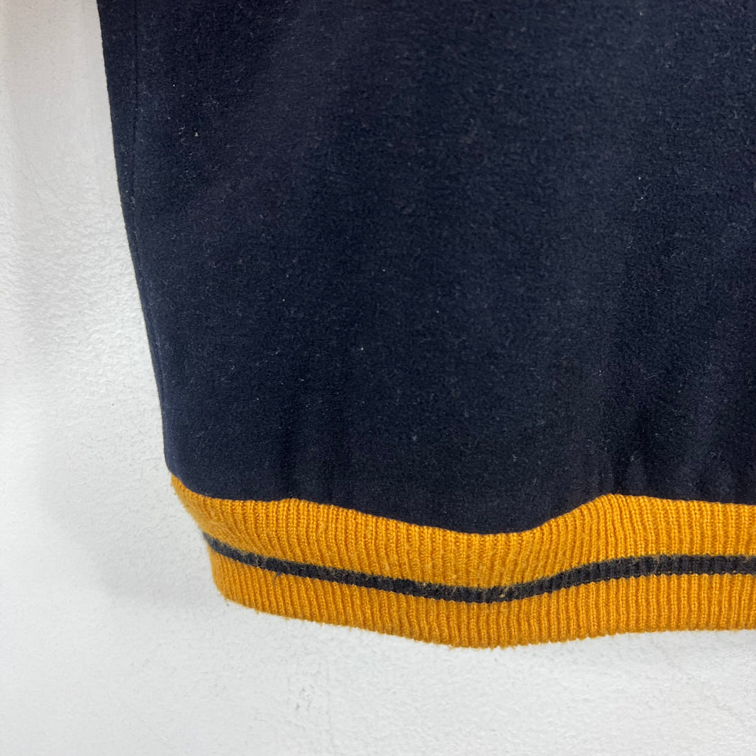 Stussy Big 4 Navy/Yellow Varsity Jacket