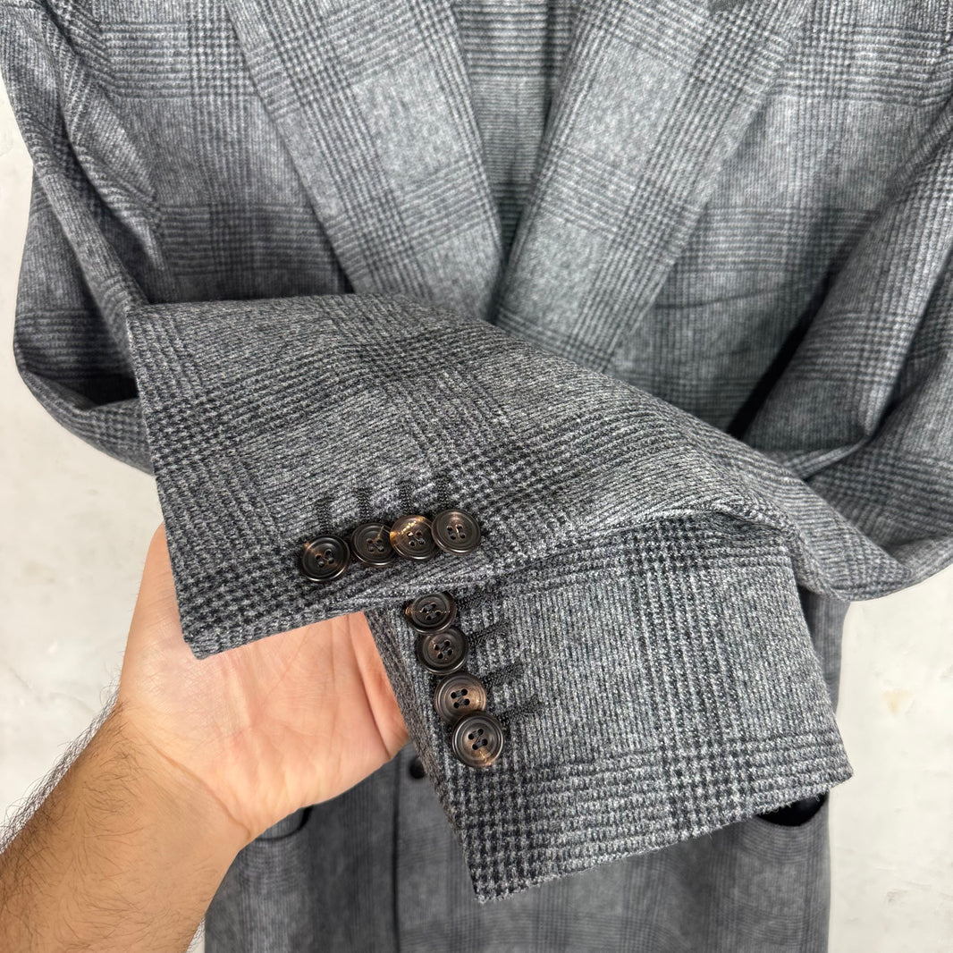 Drakes Plaid Double Breasted Blazer