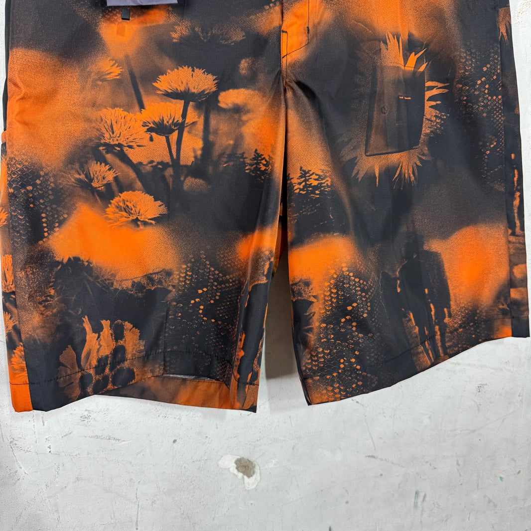 Prada Nylon Plaqued Patterned Shorts