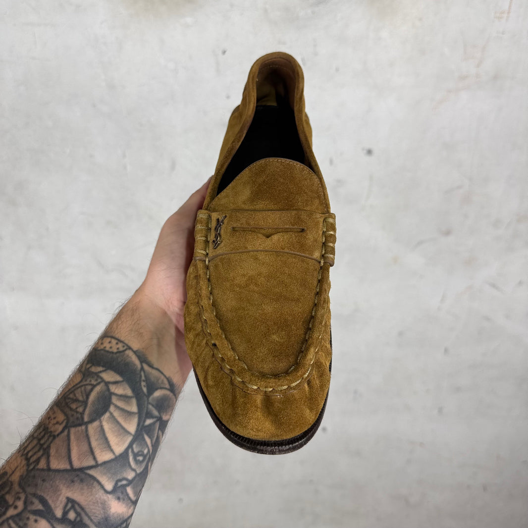 Saint Laurent Brown Le Suede Loafers