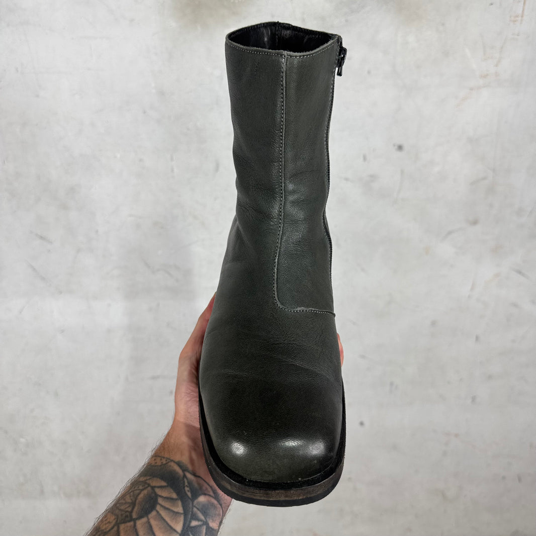 Our Legacy Grey Leather Camion Boots