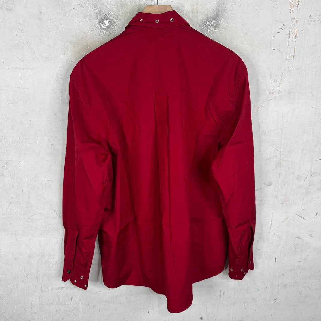 Our Legacy Red Grommeted Above Buttoned Shirt