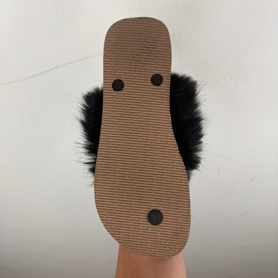 D&G Havaianas Fur Thong Sandals