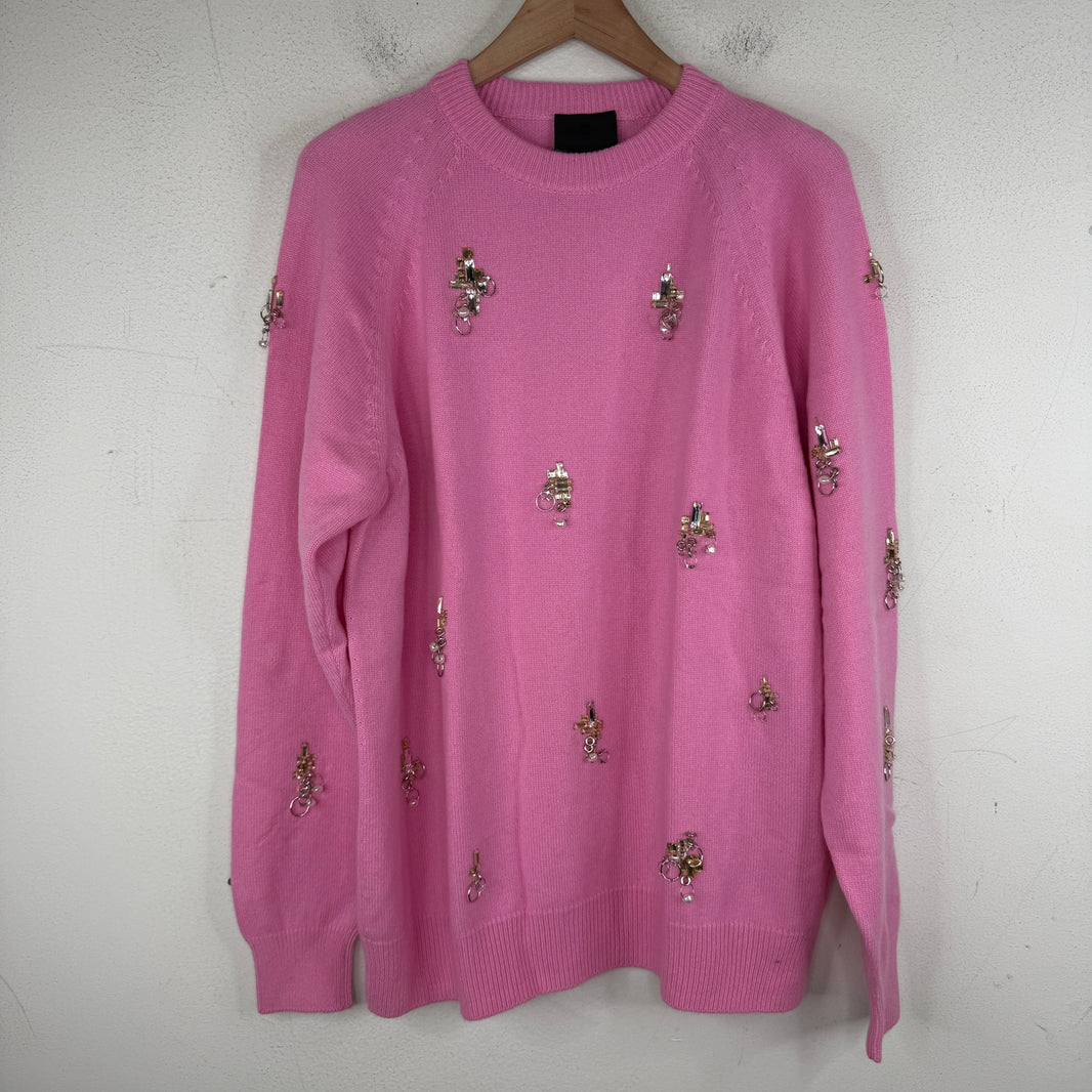 Givenchy Wool/Cashmere Pierced Crystal Knit Sweater