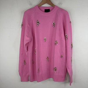 Givenchy Wool/Cashmere Pierced Crystal Knit Sweater