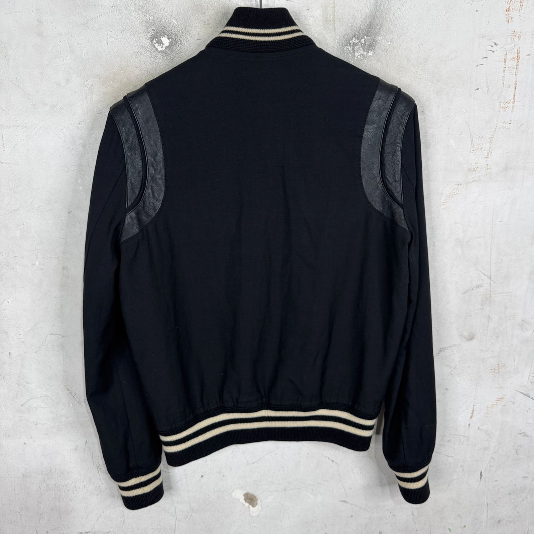 Saint Laurent Black Tonal Light Wool Teddy Jacket