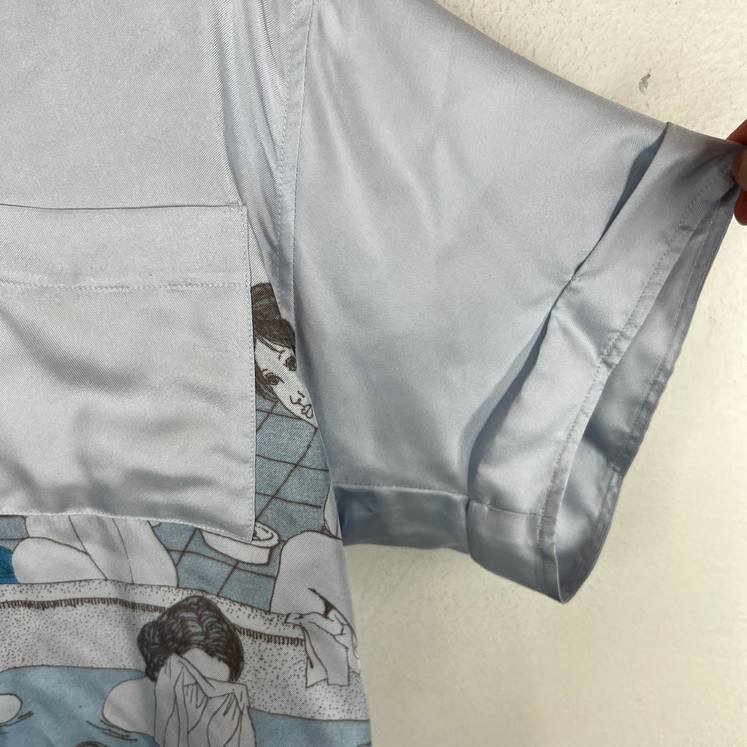 ERD Bath House Silk Button Up Shirt