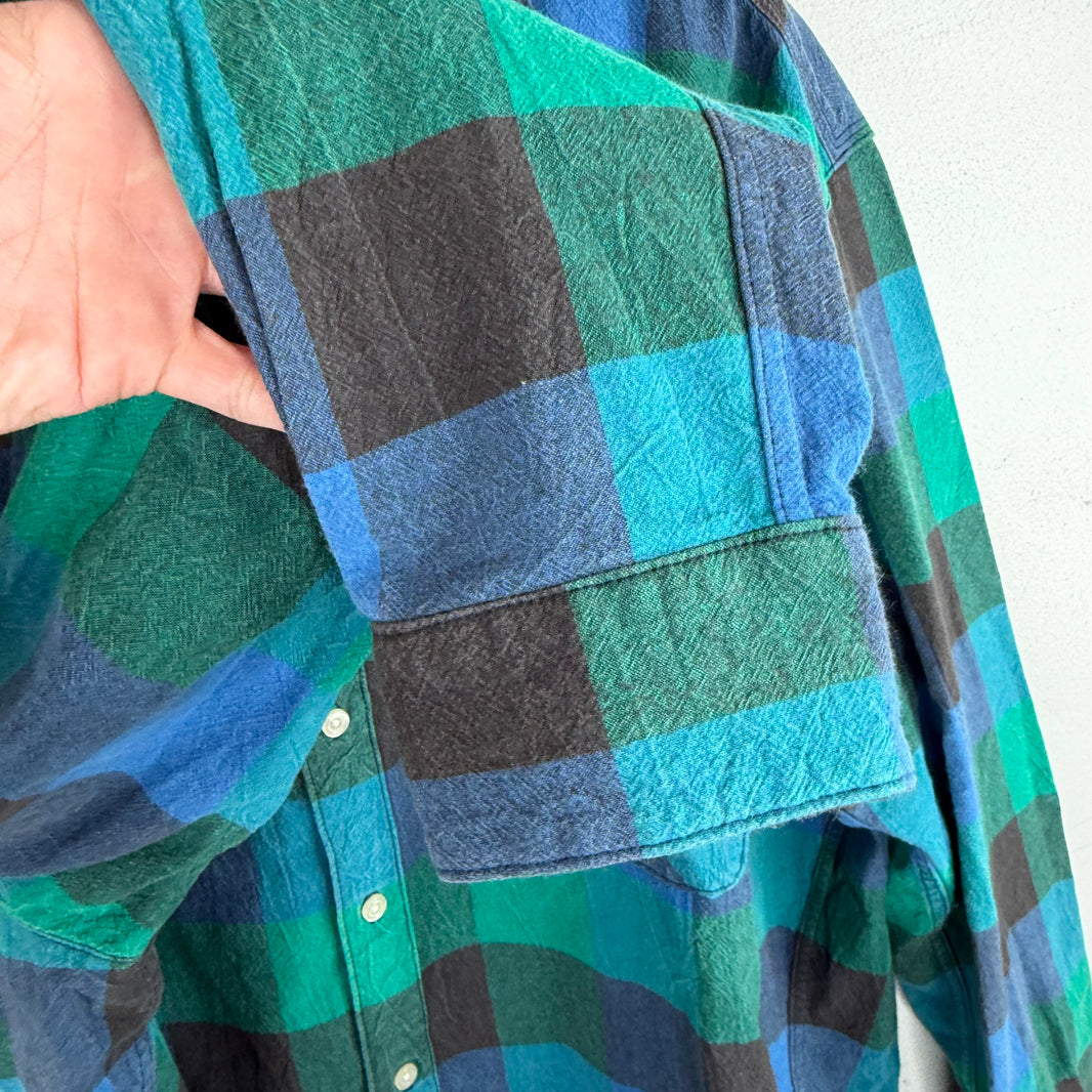 ERL Green Buffalo Plaid Flannel Shirt