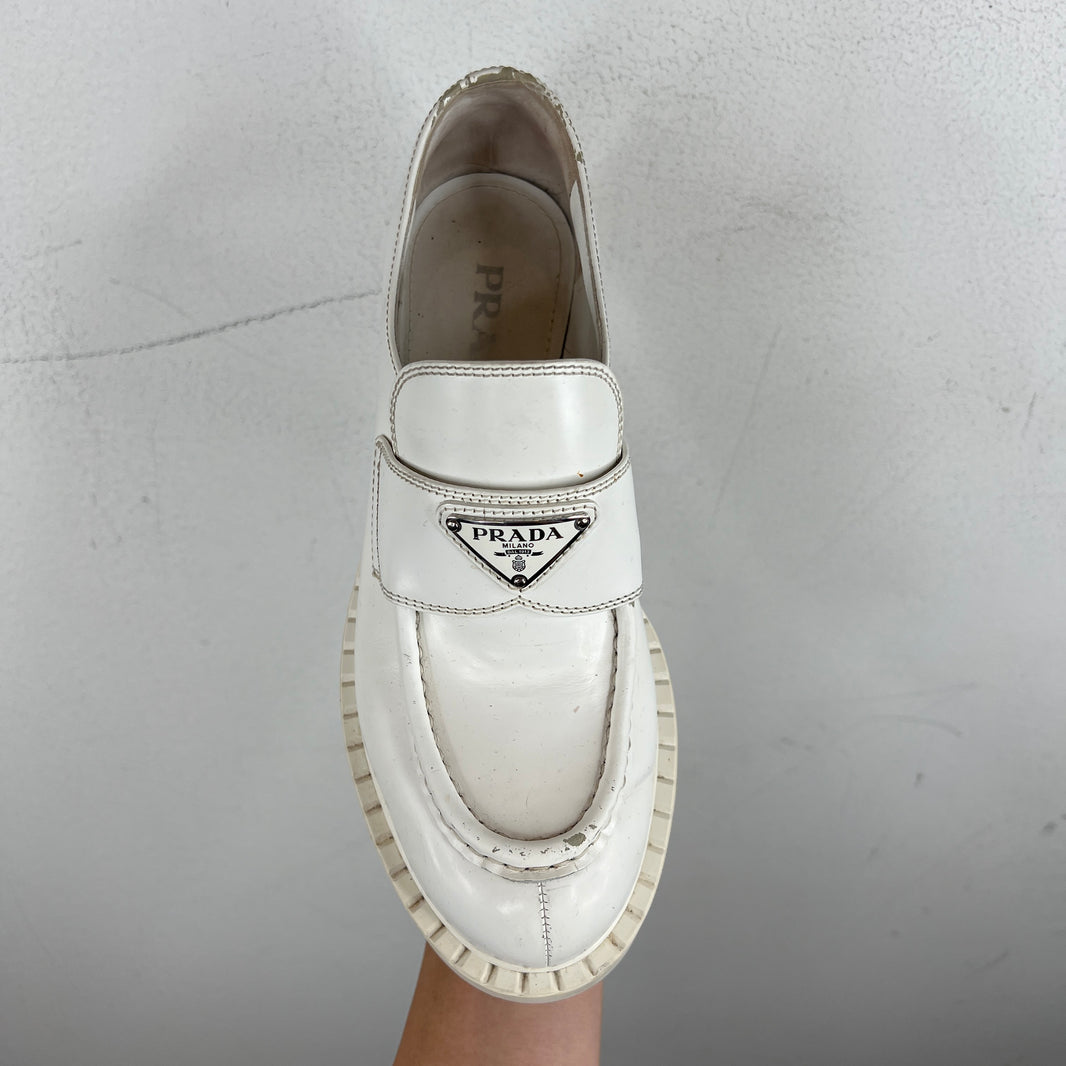 Prada White Loafers
