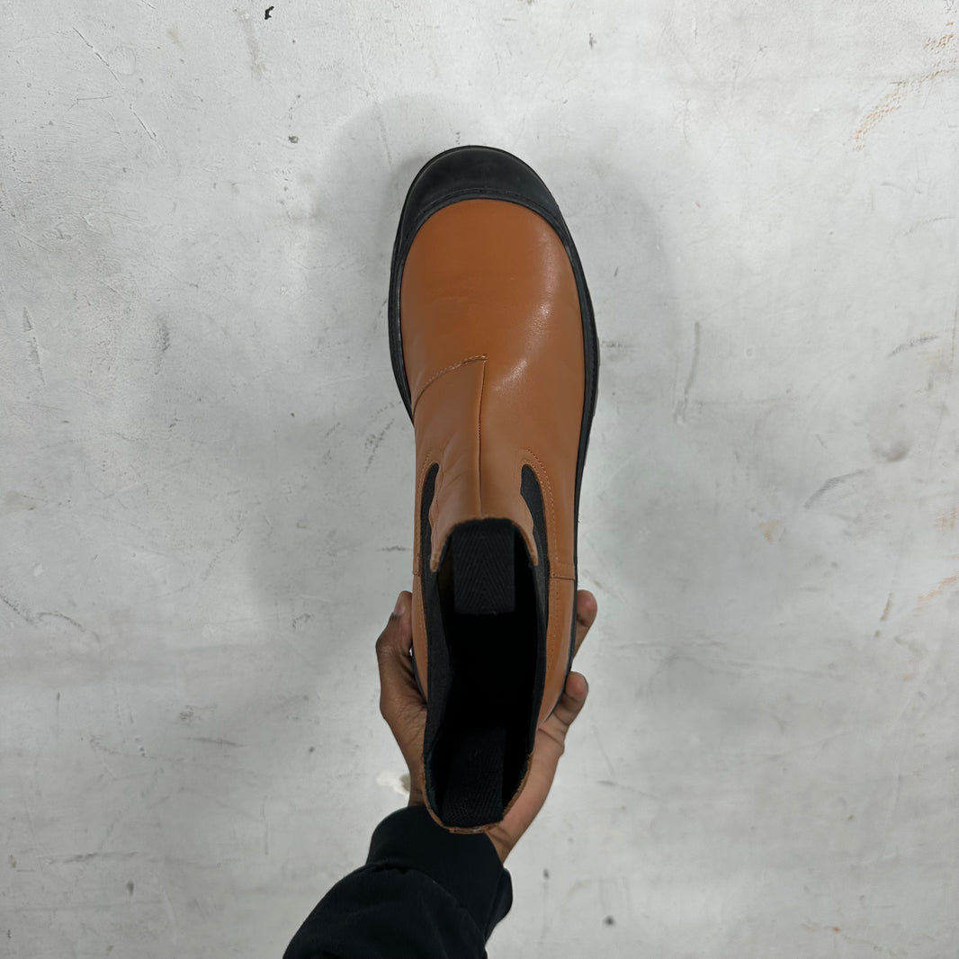 Loewe Orange Block Sole Chelsea Boots