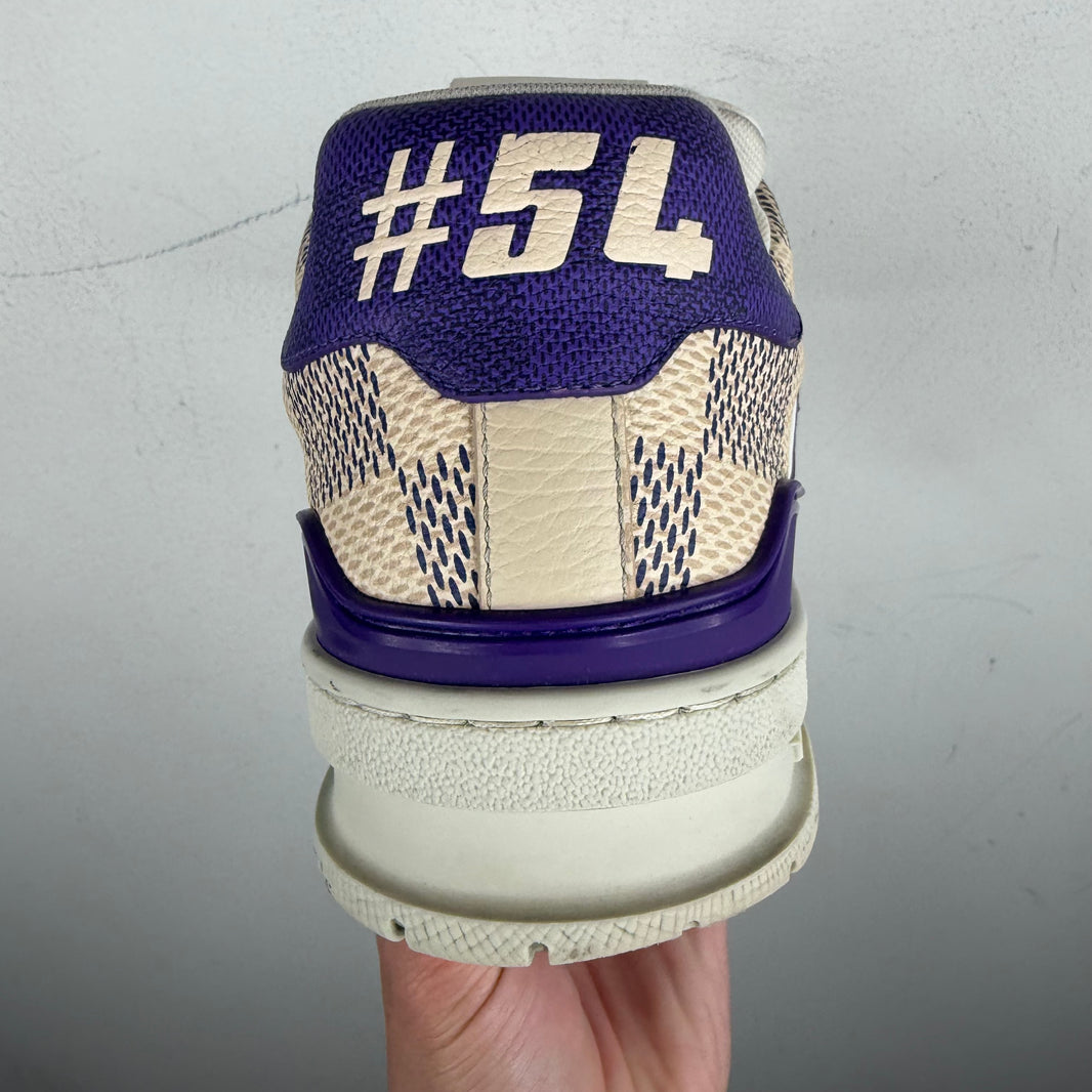 Louis Vuitton Purple/Cream Damier Trainers