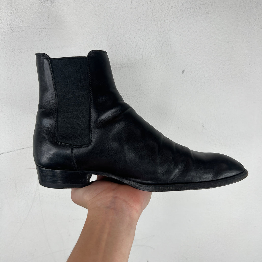 Saint Laurent Black Wyatt Chelsea Boots