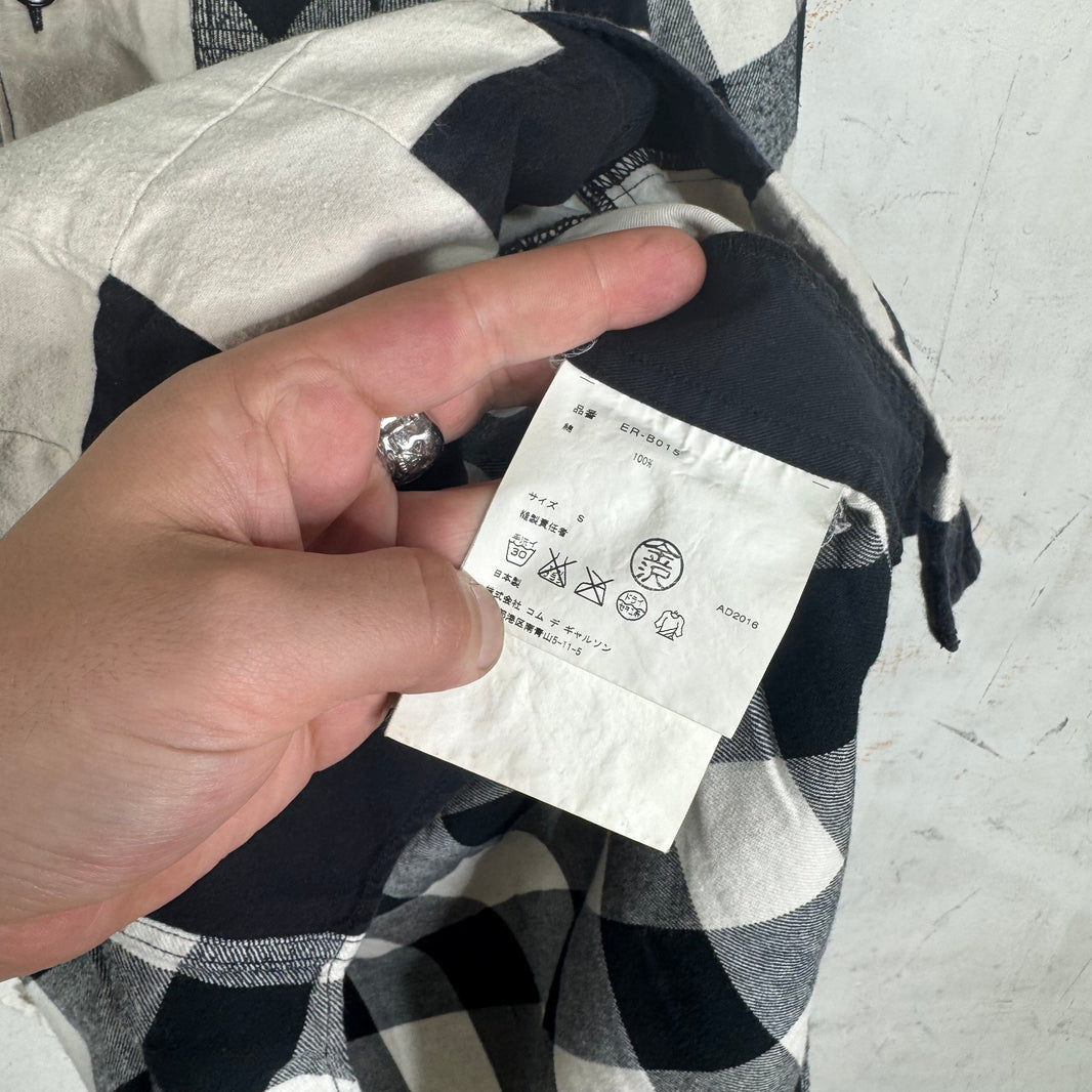 CDG Ganryu White/Black Patchwork Button Up