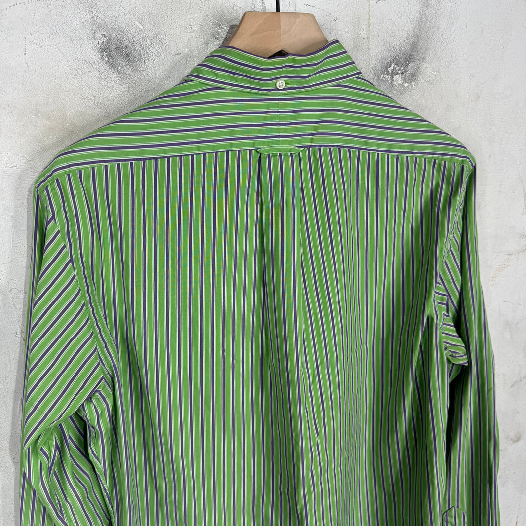 Ralph Lauren Rugby Striped Green Buttoned Shirt