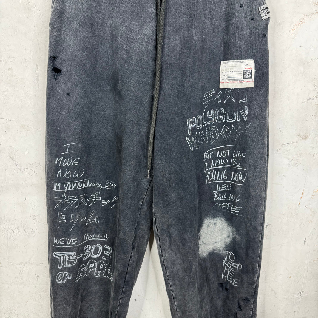 MMY Stencil Distressed Sweatpants