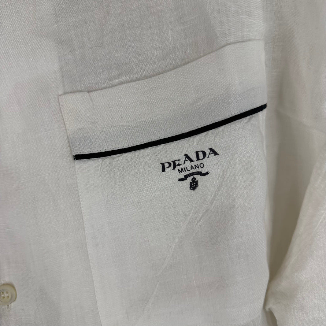 Prada Linen Button Up Pajama Shirt